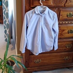 WOMEN'S J. CREW BOY FIT PALE BLUE  COTTON LONG SLEEVE SHIRT SIZE XXS